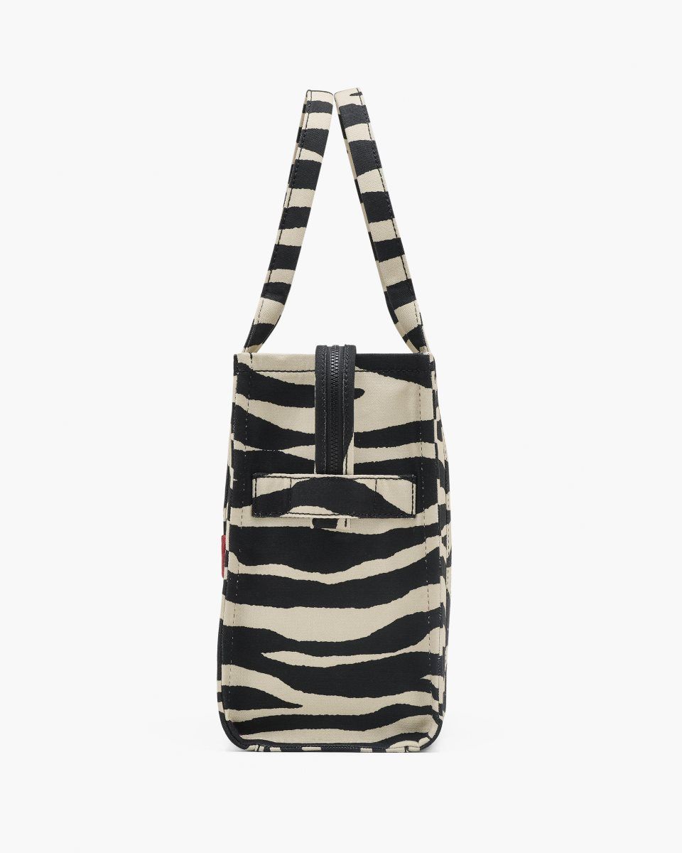 The Tote Bag Marc Jacobs The Zebra Canvas Large Tote Bag Femme Noir Blanche | 021VAETCZ