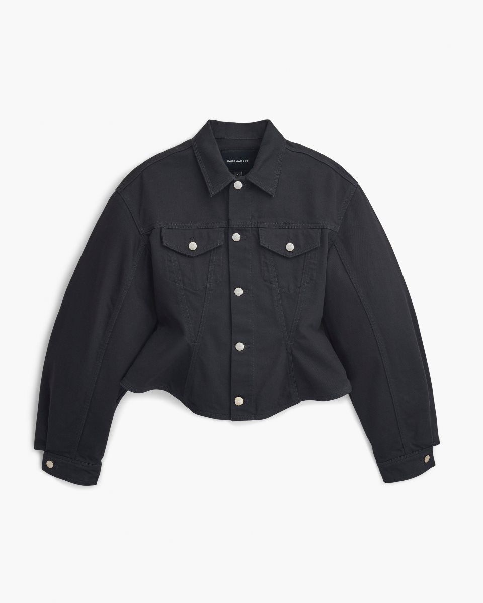 Vêtements D'extérieur Marc Jacobs The Fluted Denim Jacket Femme Noir | 048IOTWQU
