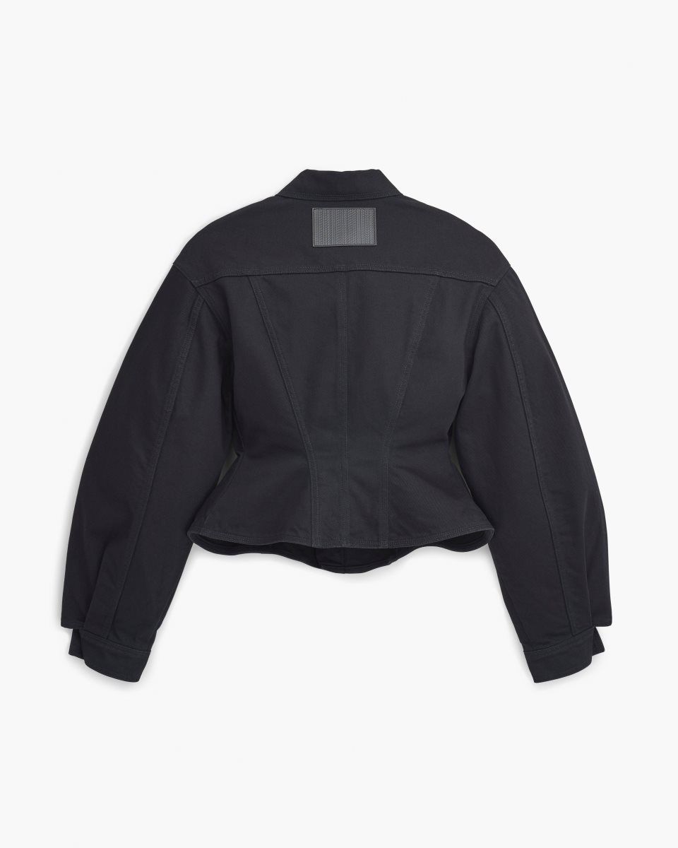 Vêtements D'extérieur Marc Jacobs The Fluted Denim Jacket Femme Noir | 048IOTWQU